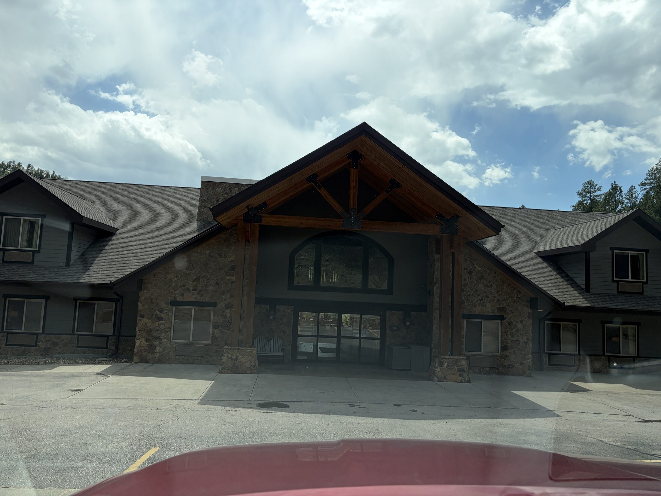 Black Hills lodge and sky
